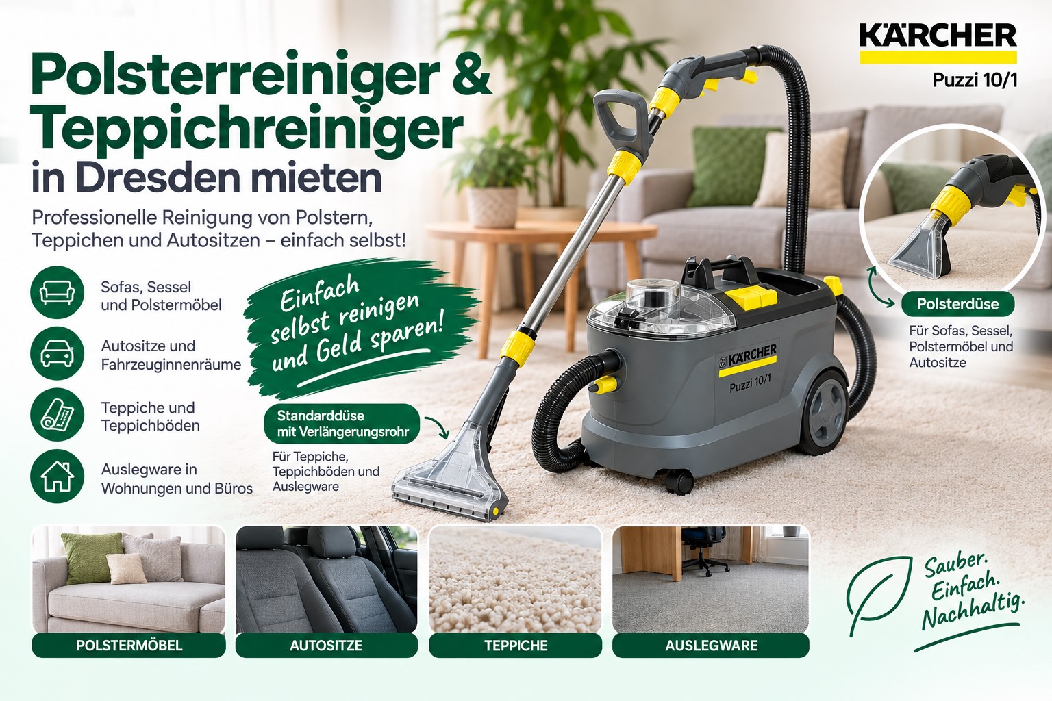 Teppichreiniger mieten in Dresden & Umgebung